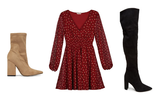 5 ideas de outfits con botas largas y vestido